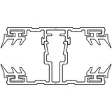 Technische tekening A1 schroefprofiel middenprofiel 16 mm, dwarsdoorsnede met profielstructuur