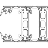 Technische tekening van het A3 Thermoprofiel randprofiel 25 mm, dwarsdoorsnede met kamers en ribben