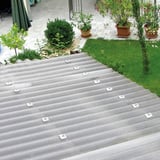 Gelegde Acrylglas golfplaten 76/18, 3,00 mm, helder, op een dak met afstandhouders