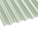 Acrylglas golfplaat 76/18, opaal wit, 3,00 mm dikte, schuin van bovenaf met golfprofiel