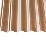 Acrylglas golfplaat 76/18, Brons, 3,00 mm, bovenaanzicht met honingraatstructuur