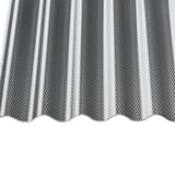 Acrylglas golfplaat 76/18, grafiet, totaalbeeld van de golfstructuur van bovenaf