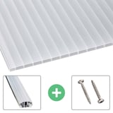 Acrylaat kanaalplaat | 16 mm | Profiel A1 | Voordeelpakket | Plaatbreedte 98 cm | Opaal wit | Breedte 4,09 m | Lengte 2,00 m