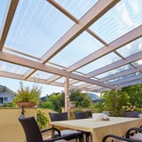 Acrylglas kanaalplaat 16 mm, helder, als terrasoverkapping boven zitgedeelte