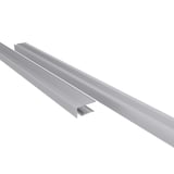 Afwerkprofiel bovenzijde van blank aluminium, 10 mm, twee profielen schuin van boven
