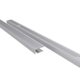 Afsluitprofiel onderzijde van blank aluminium, 10 mm, met twee profielen naast elkaar