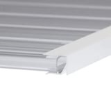 Afsluitprofiel onderzijde, 10 mm, aluminium, wit, detailaanzicht met ingezette lichtplaat
