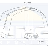 Technische tekening van de afstandhouder met afmetingen en HMG Benelux logo