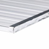 Aluminium tape 16 mm aan de bovenzijde van een transparante profielplaat