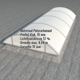 Alumon lichtstraat | Type 1/5 | Buitenkant opstand 2,64 m | Opaal wit
