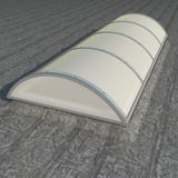 Alumon lichtkoepel van 10 mm polycarbonaat, opaal wit, gemonteerd op een plat dak
