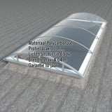 Alumon lichtkoepel van 10 mm polycarbonaat, helder, met ingebedde specificaties