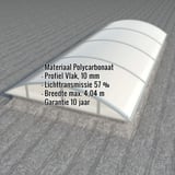 Alumon polycarbonaat lichtkoepel opaal wit, 10 mm dikte, met ingebedde productgegevens