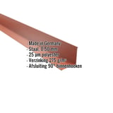 Binnenhoek Koperbruin (RAL 8004) staal 0,50 mm met 25 µm polyestercoating, productgegevens getoond