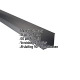 Binnenhoek Antracietgrijs RAL 7016 staal 0,75 mm met Puramid coating, belangrijke gegevens weergegeven