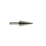 Boor voor kunststof platen, blank RVS, conische vorm met maatmarkeringen 4-14 mm, schacht met opschrift 3-14 HSS