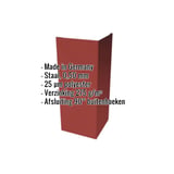 Buitenhoek van staal, kersrode 25 µm polyester coating, 0,50 mm dikte, met ingebedde specificaties