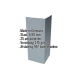 Buitenhoek Pelsgrijs RAL 7000, 0,50 mm staal, met ingebedde specificaties
