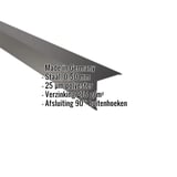 Buitenhoek staal Gitzwart RAL 9005, 0,50 mm, met ingebedde productgegevens