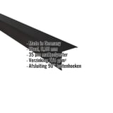 Buitenhoek 11,5x11,5 cm, staal 0,50 mm, zwart mat, met ingebedde productdetails