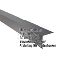 Buitenhoek staal 0,75 mm antracietgrijs met Puramid coating, specificaties weergegeven