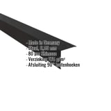 Buitenhoek Gitzwart RAL 9005 staal 0,50 mm, 80 µm Shimoco coating, met ingebouwde specificaties