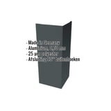 Buitenhoek aluminium Antracietgrijs (RAL 7016) met ingebedde productgegevens over materiaal en coating