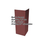 Buitenhoek aluminium Roodbruin RAL 8012, 0,70 mm, met ingebedde productgegevens over materiaal en coating