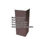 Buitenhoek van staal, RAL 8017 Chocoladebruin, 0,50 mm dikte, met ingebedde productgegevens