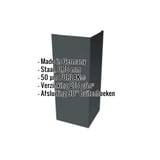 Buitenhoek van staal, Antracietgrijs RAL 7016, 0,75 mm, met ingebedde specificaties