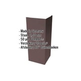 Buitenhoek staal 0,50 mm Chocoladebruin RAL 8017 PURMAT, met ingebedde specificaties