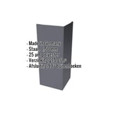 Buitenhoek van staal, Grafietgrijs RAL 7024, 0,50 mm dikte, met ingebedde specificaties