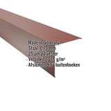 Buitenhoek | 19,5 x 19,5 cm | Staal 0,75 mm | 25 µm Polyester | 8012 - Roodbruin