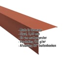 Buitenhoek staal 0,50 mm Terracotta, matpolyester gecoat, met ingebedde productgegevens