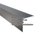 Buitenhoek aluminium antracietgrijs, 0,70 mm, met ingebedde specificaties