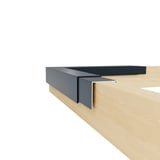 Buitenhoek CUBE antracietgrijs gemonteerd op houten rand, zijaanzicht, DACHPROTECT