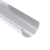 Dakgoot van grijs PVC, hoofdweergave van het halfronde profiel
