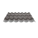 Dakpanplaat Sepiabruin (RAL 8014) 0,40 mm met anti-condensvlies, dwarsdoorsnede