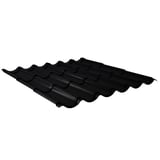 Dakpanplaat 2/1060 zwart, 0,50 mm, matpolyester gecoat, hoofdaanzicht