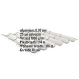 Dakpanplaat aluminium Zilver-Metallic, 0,70 mm, met ingebedde productgegevens