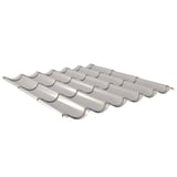 Dakpanplaat 2/1060 lichtgrijs, hoofdaanzicht, 0,50 mm staal, 25 µm polyester