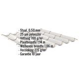 Dakpanplaat 2/1060 Zilver-Metallic met anti-condensvlies en ingebedde productgegevens