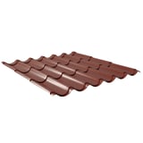 Dakpanplaat aluminium Roodbruin RAL 8012, 0,70 mm, 25 µm polyestercoating, hoofdweergave