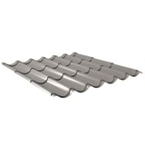 Dakpanplaat 2/1060 aluminium RAL9007, hoofdaanzicht van de profielstructuur met hoge ribben