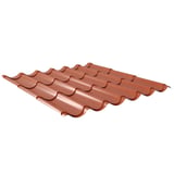 Dakpanplaat 2/1060 Koperbruin, 0,40 mm, hoofdaanzicht, vrijstaand