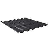 Dakpanplaat 2/1060 donkergrijs, 0,50 mm, mat polyester, bovenaanzicht