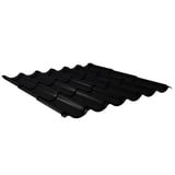 Dakpanplaat 2/1060 matpolyester zwart, hoofdaanzicht