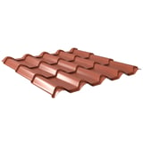 Dakpanplaat EUROPA Koperbruin (RAL 8004) 0,63 mm staal, bovenaanzicht