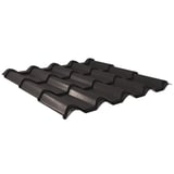 Dakpanplaat EUROPA donkergrijs, 0,50 mm staal, 35 µm matpolyester coating, hoofdaanzicht