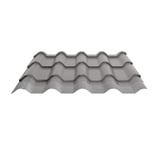 Dakpanplaat EUROPA aluminium 0,70 mm, grijs (RAL9007), doorsnede met anticondensvlies